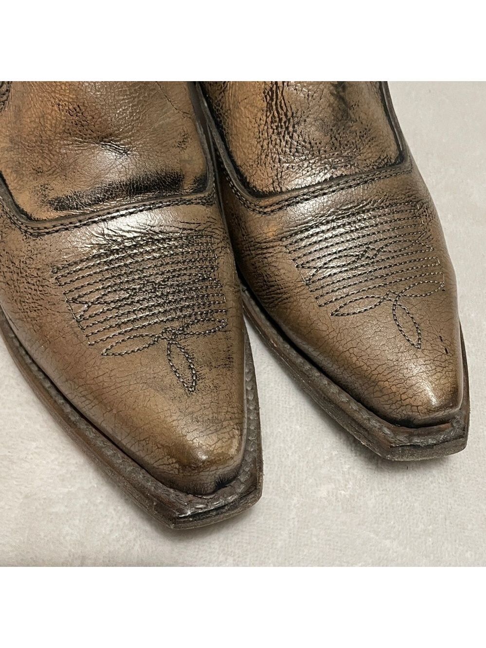 Freebird Wyoming Metallic Bronze Leather Western Ankle  Bootie Sz 7M - Picture 9 of 12